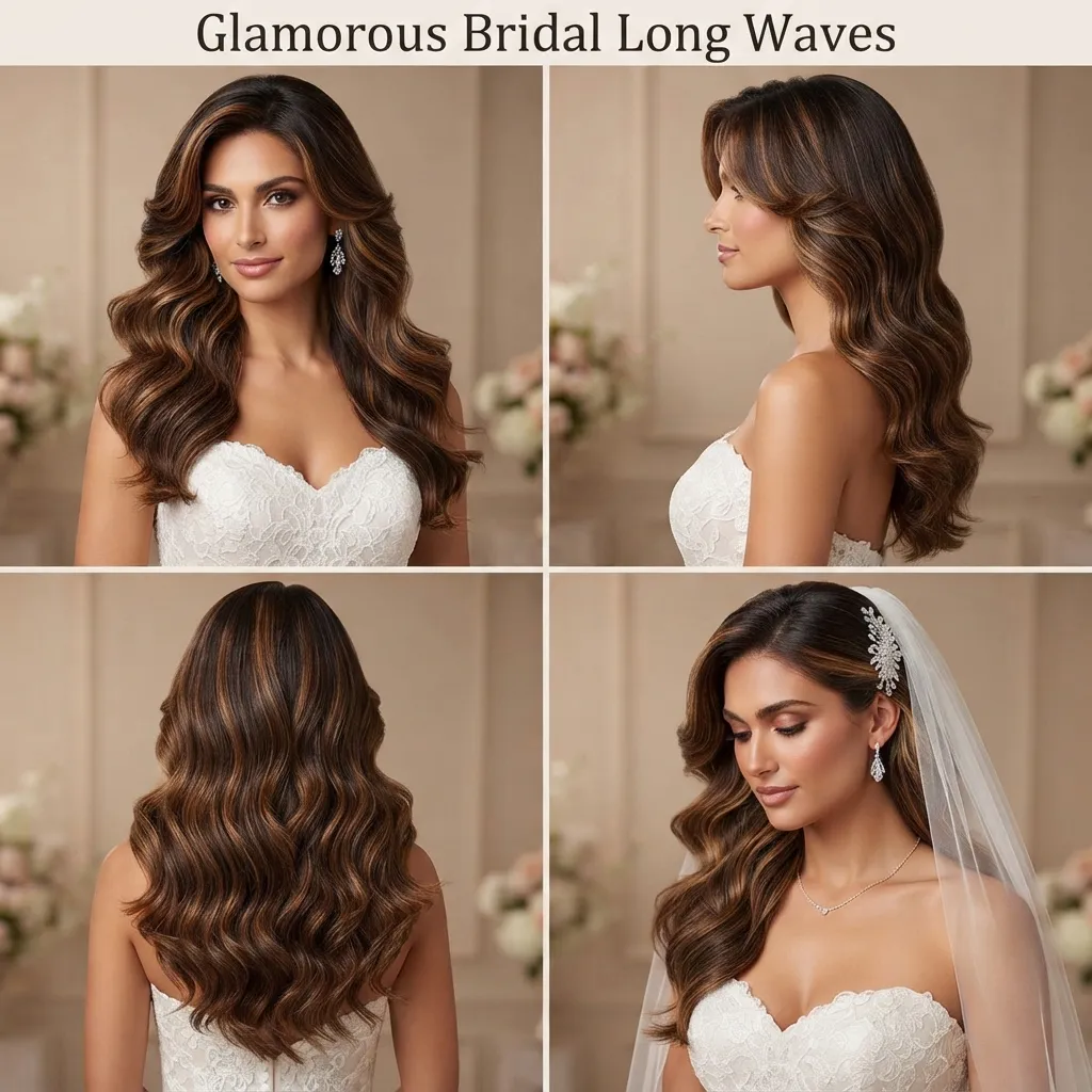19 Beautiful Wedding Hairstyles for Long Layered Hair That Flow 2 1. Wedding Hairstyles for Long Layered Hair with Cascading Bridal Waves