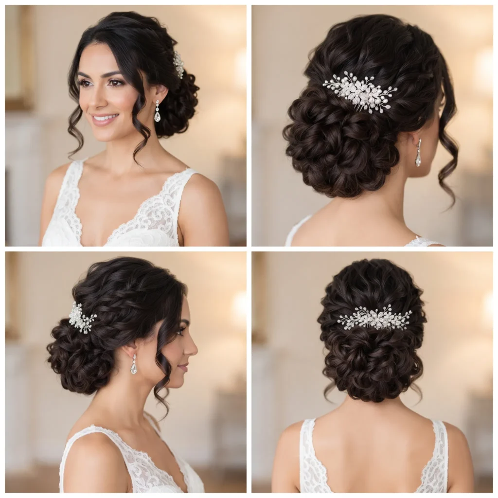 16 Bridal Updo Wedding Hairstyles That Look Elegant and Timeless 11 10. Side Swept Wedding Updo