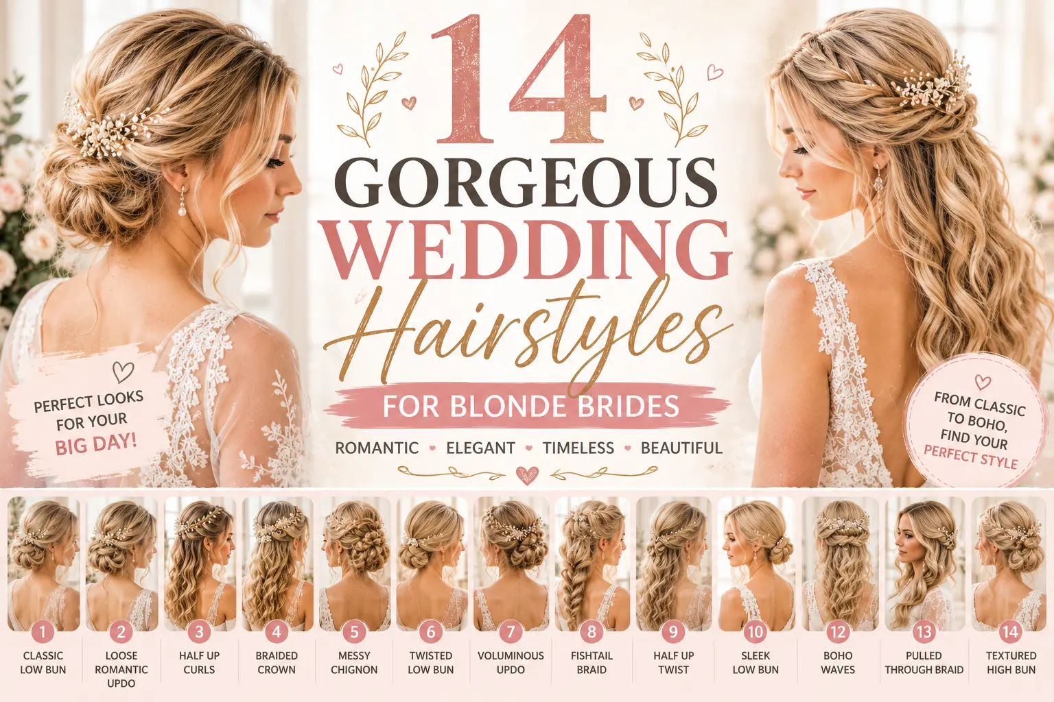 14 Gorgeous Wedding Hairstyles for Blonde Bridel