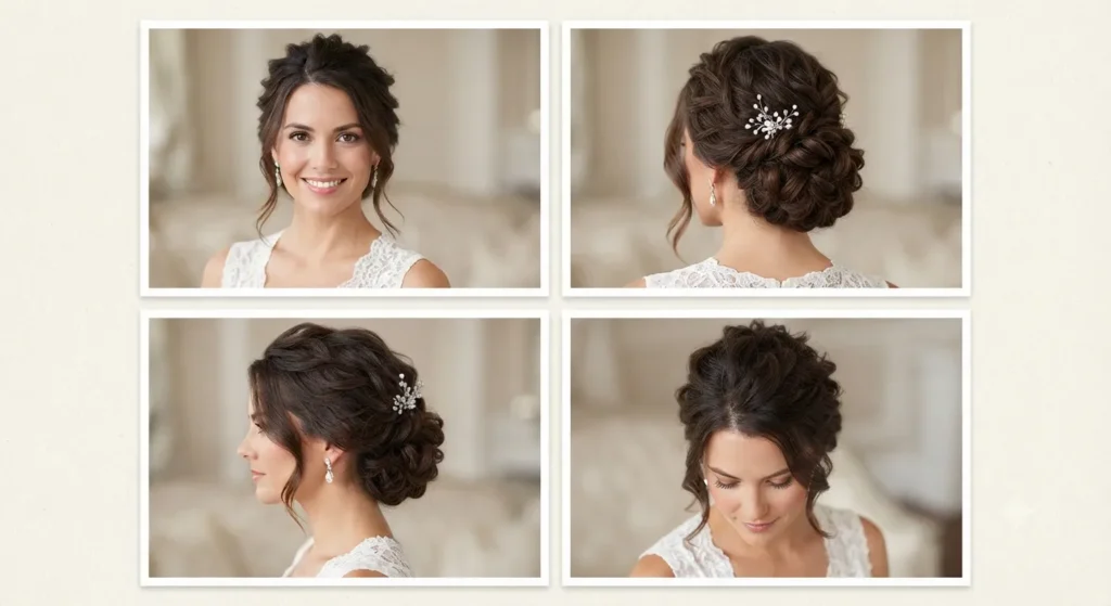 16 Bridal Updo Wedding Hairstyles That Look Elegant and Timeless 15 14. Soft Face Framing Wedding Updo