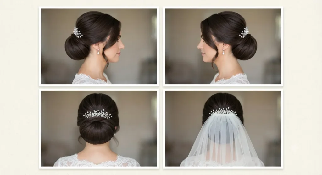 16 Bridal Updo Wedding Hairstyles That Look Elegant and Timeless 16 15. Veil Friendly Low Bridal Updo