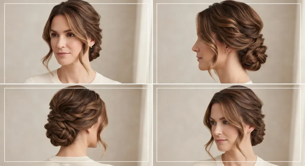 16. Elegant Soft Updo with Face Frames
