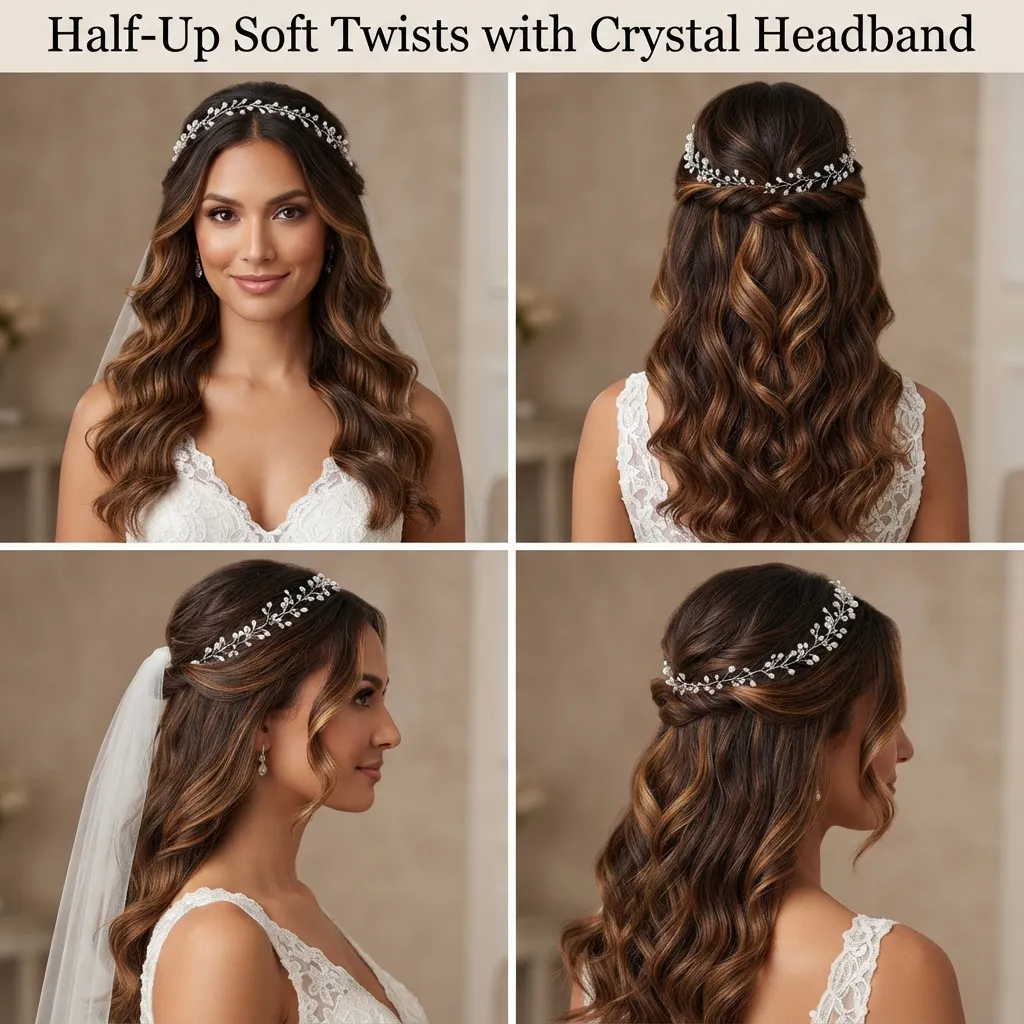19 Beautiful Wedding Hairstyles for Long Layered Hair That Flow 18 17. Brushed Out Curls with a Delicate Bridal Headband