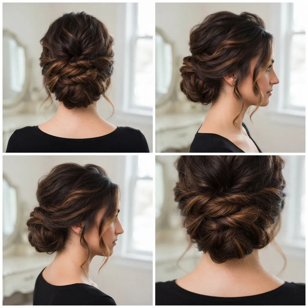 3. Messy Textured Chignon for Thin Hair
