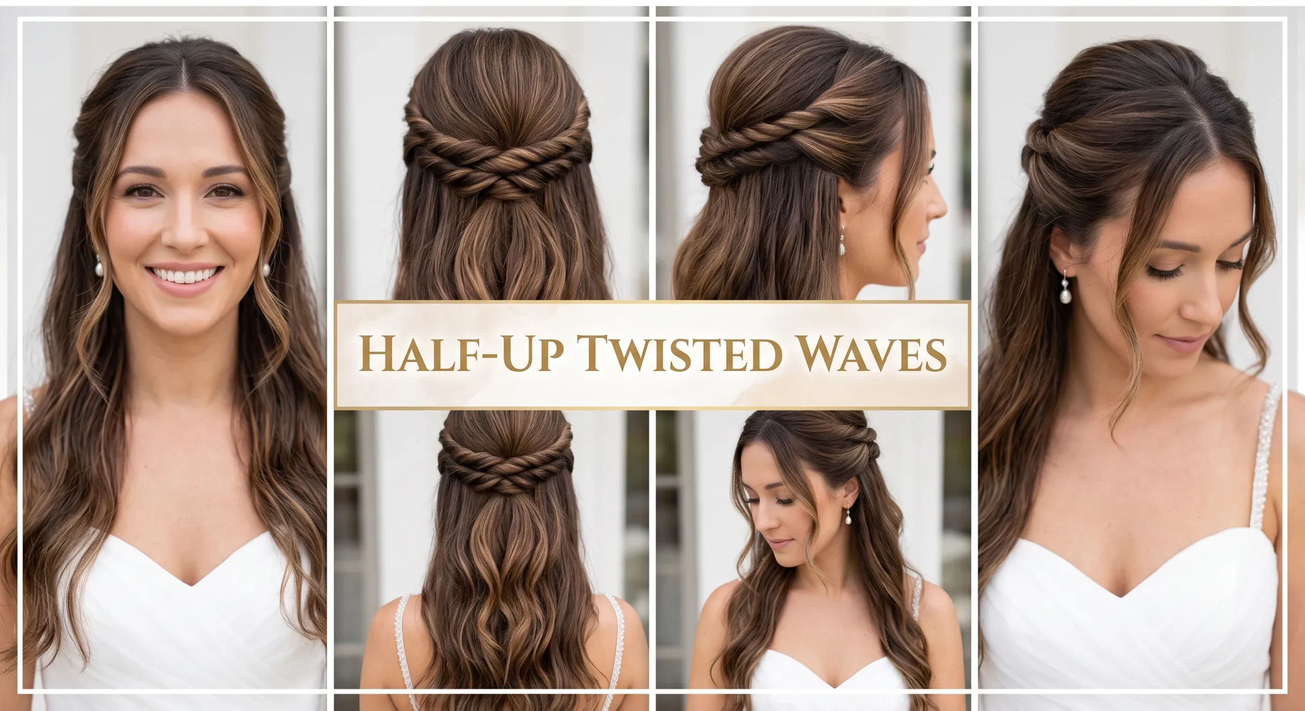 19 Beautiful Wedding Hairstyles for Long Layered Hair That Flow 4 3. Romantic Half Up Twists with Flowing Ends 1 scaled