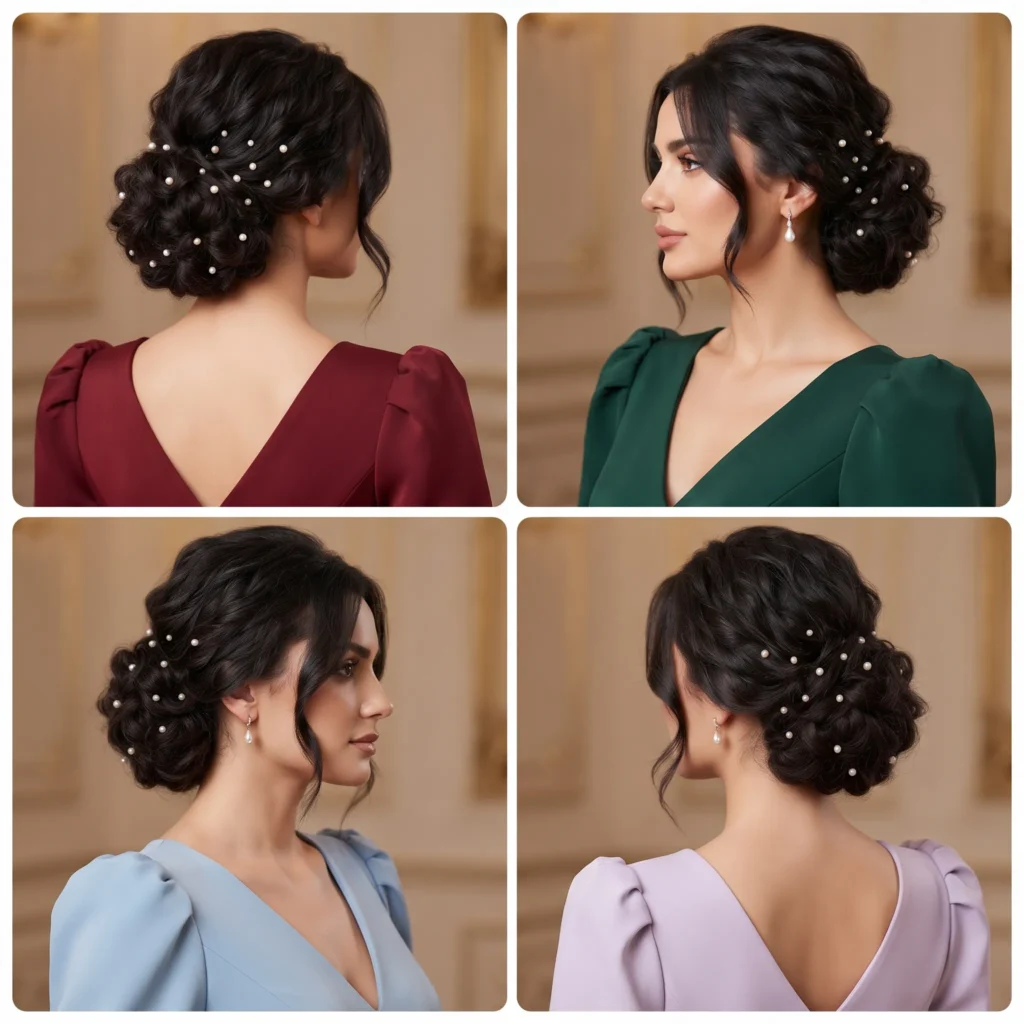 16 Bridal Updo Wedding Hairstyles That Look Elegant and Timeless 5 4. Elegant Pearl Pinned Updo