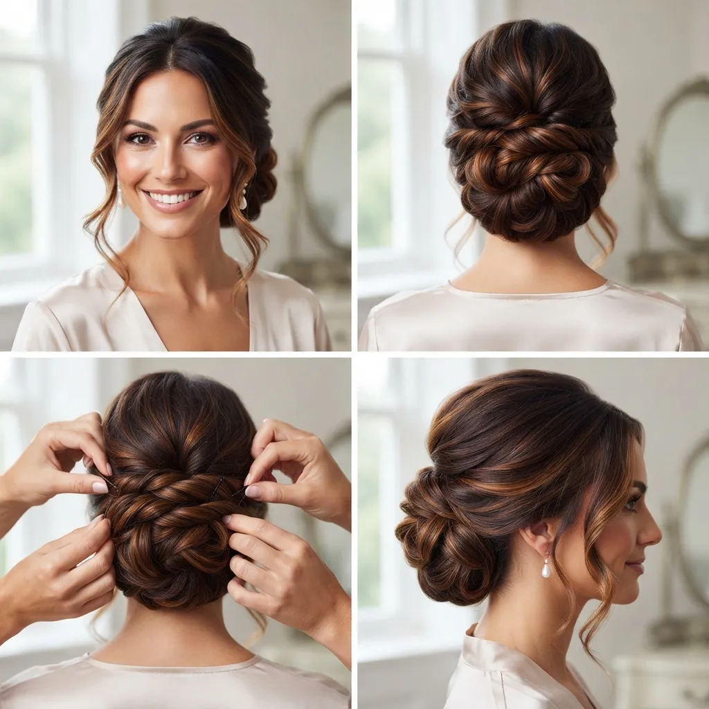 5. Soft Side Swept Bun with Volume