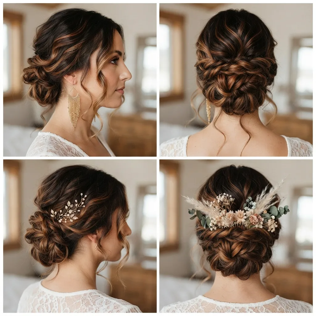 8. Boho Chic Low Knot Updo