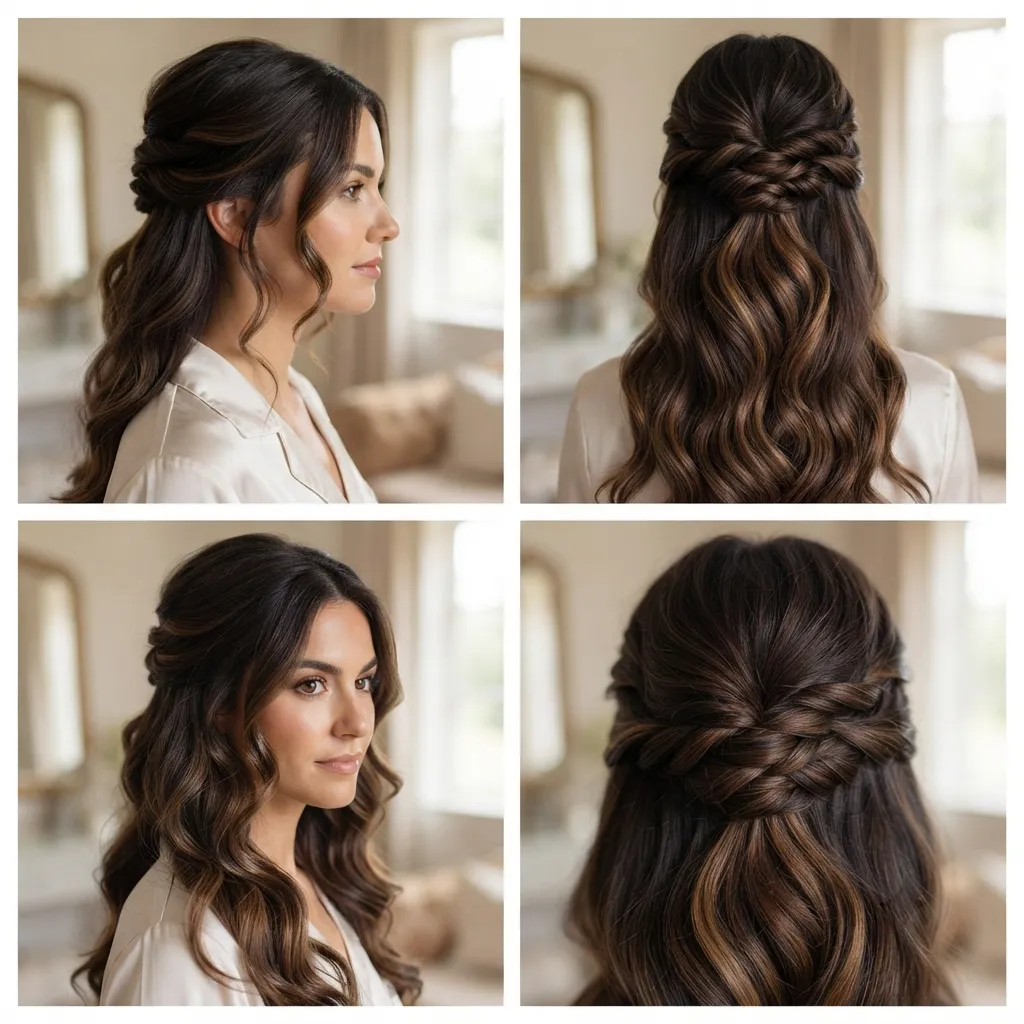 9. Half Up Twisted Soft Updo